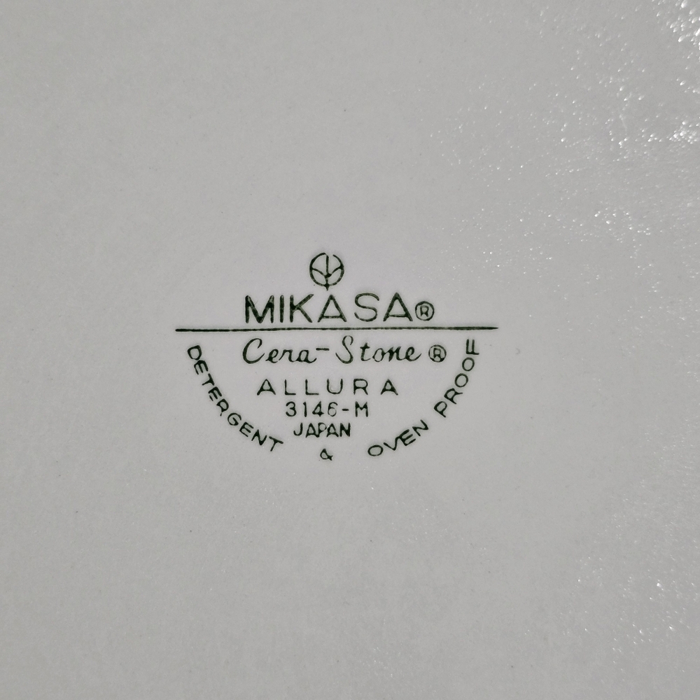 Vintage Mikasa Cera-Stone “Allura” 12” Dinner Plate Pink Roses 3146-M Japan - Picture 5 of 6